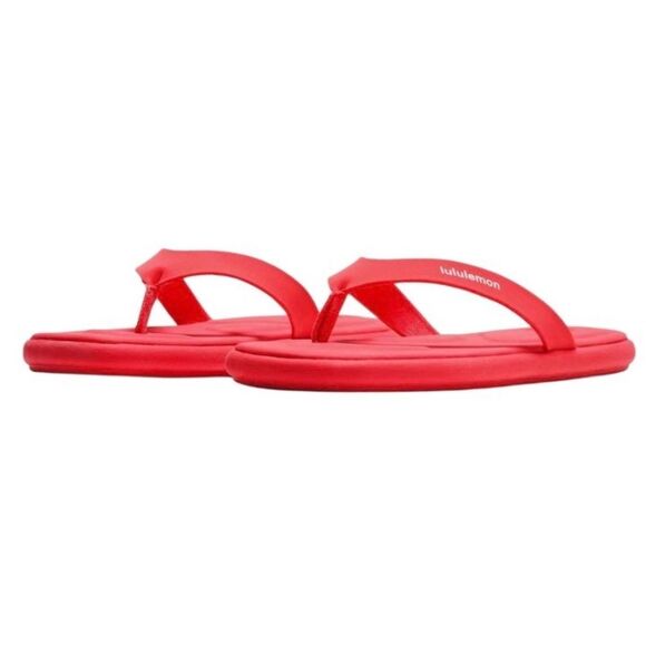 Lululemon Womens Restfeel Flip-Flop Red Glow / Red Glow / White 8 - Picture 15 of 16